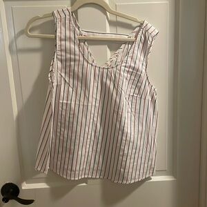 Ellison white striped blouse size medium